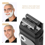 Electric Shaver 3D Triple Floating Double Blade Face Shaving Beard Washable USB Rechargeable Portable Beard Trimmer Machine 45G