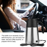 12/24V 1300ml Car Kettle Stainless Steel Electric Heating Cup Boiling water Bottle Car Truck Kettle Water Heater for Travel