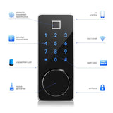 Smart Lock Keyless Entry Bluetooth Tuya Lock With Fingerprint Reader Touch Screen Keypad Password Locks Compatible Tuya Gateway