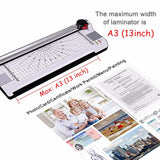 Thermal Laminator for A3/A4/A6, 2 Roller System Laminating Machine with Trimmer and Corner Rounder Fast Warm-up for Home Office