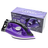 SOKANY Steam Iron,2400W Home Handheld Wireless Wired Steam Ironing Bucket Cordless Ironing Machine Ironing Clothes Mini Eu Plug