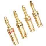 50Pcs Pure Copper Gold-plated Welding-free Lantern Banana Plug  Connector Non-magnetic Speaker Cable Dedicated Adapter