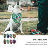 8pcs Dog Pet Summer Bandana Tropic Pattern Dog Bandana Triangle Dog Bib Scarf