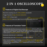 DSO-TC2 200kMHz Handheld Digital Oscilloscope 2.5MS/s 2.4'' Transistor Tester 2.5ms/s TFT Color Screen