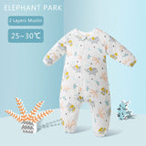 Happy Flute Baby Pure Cotton Sleeping Bag Long Sleeve Winter Cartoon Split Leg Detachable Sleeve Thick Warm Fit 0~6 Year Baby