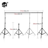 SH Photography Background Stand Kit With Adjustable Stand Support System Backdrops for Photo Studio Chromakey Green Screen Frame