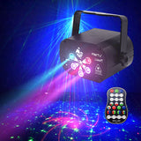 69/129 Patterns USB Rechargeable Led Laser Projector Lights RGB UV DJ Sound Party Disco Light for Wedding Birthday Party Lamp