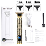 Rechargeable T9 Hair Clipper Professional Baldheaded Electric hair Cordless Shaver Trimmer Men Barber Hair Cutting Machine