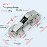 4Pcs/Lot 3-4Inch 90Degree Not Drilling Hole Cabinet Hinge Cabinet Door Soft Closing  Hydraulic Buffer Hinge Furniture Hardware