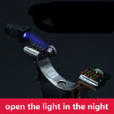 New precision slingshot that can be used at night. The powerful outdoor hunting slingshot uses flat rubber bands  slingshot