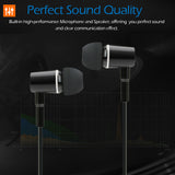 Headphones wired 3.5mm in-ear headphones noise-canceling in-line control with microphone black for smartphones computers