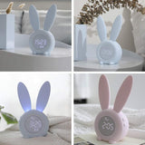 Bunny Ear LED Digital Alarm Clock Electronic LED Display Sound Control Cute Rabbit Night Lamp Desk Clock For Home Decoration
