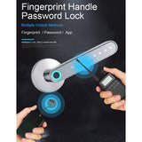 Hot 3C-Fingerprint Door Lock Smart Bluetooth Password Handle Lock APP Unlock Keyless Entry Works For IOS/Android Home Security