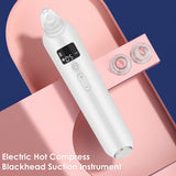 Electric Blackhead Removal Hot Compress Face Pore Cleaner Light Therapy Device Beauty Grease Pimple Black Dots Suction Remover