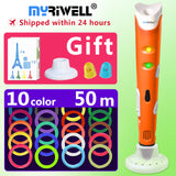 Fashion 3D pen 3D printer Pen and PLA / ABS safety plastic  Can be used outdoors USB powered Free delivery bag Christmas present