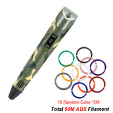 3D Printing Pen Digital Display Intelligent 3D Pen High Temperature 3D Graffiti Painting Pens with USB Educational Toys Gift