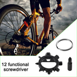 Portable Stainless Steel Bicycle Repair Tools 12 in 1 Multifunctional Screwdriver Multitool with Keychain Bottle Opener