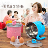 Cute 1.8L 450W Multifunction Electric Cooker Stainless Steel Steamer Hot Pot Noodles Pots Rice Cooker Steamed Eggs Pan Soup Pots