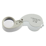 Lupe Lupe 40X 25mm 40X25mm 40x25 Juwelier LED Licht Glas Lupe Tragbare Beleuchtet Lupe Falten drop schiff
