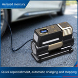 Car Electric Tire Air Pump, 12V Portable Car Air Pump Fast Inflation + Precise Pressure Measurement + Lighting Air Compressor