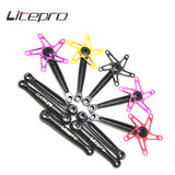 Litepro Folding Bike Crankset CNC For Brompton Ultralight 130BCD 170mm 14 16 Inch Bicycle Crankset Square Hole BMX Parts