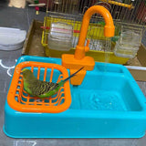 Bird Feeder Automatic Parrot Bathtub Swimming Pool Faucet Parrot Bath Shower Water Dispenser Bird Cage Bathroom Pet Parrot Toys