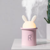 LED Licht Lampe mit Ultraschall-luftbefeuchter Fr Baby Cartoon Kaninchen 250ML USB therisches l Diffusor Auto Luftreiniger