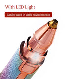 2 IN 1 Rechargeable Electric Eyebrow Trimmer Epilator Female Body Facial Lipstick Shape Hair Removal Mini Painless Razor Shaver