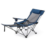 2in 1 Folding Picnics Camping Chair Portable Adjustable Reclining Lounge Chair Fishing Chair with Removable Footrest Beach Chair
