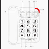 Amplified Big Button Landline Phones Loud Ringtone Fixe Landline Home Phone for Elderly Low Visio Group