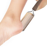 1pc Multifunctional Stainless Steel Foot Exfoliator Grinder Dead Skin Callus Remover for Man Woman (Rose Gold with Square Hole)