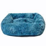 Square Dog Bed House Soft Long Plush Cat Mat Square Cat Bed House Cats Dog Mat Winter Pet Cushion Portable For Pets Cats Basket