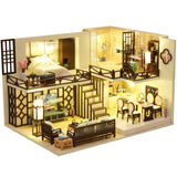 Cutebee DIY DollHouse Doll House Miniature Dollhouse Wooden Furniture Kit Toys for Children New Year Christmas Gift Case