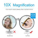 Makeup Vanity Mirror With 10X Lights LED Lighted Portable Hand Cosmetic Magnification Light up Mirrors