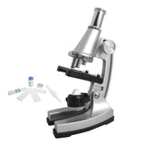 Monocular Microscope 300X Portable Educational Microscope for Children Kids Students Gift Toy Tool with LED + Reflecting Mirror