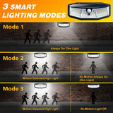 308 LEDs Solar Light Outdoor 3 Modes IP65 Waterproof Modern Wall Lamp With PIR Motion Sensor Street Lights For Garden Decoration
