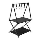 Outdoor Camping Cups Bowls Folding Drying Rack Hung Shelf With Hook Aluminum Alloy Bracket Picnic BBQ Tableware Cookware Storage