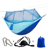 Portable Mosquito Net Hammock Tent Adjustable Straps and Carabiner Double Wild Outdoor Sleeping and Resting Hammock 260*130cm