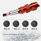 Electric Rivet Tools Adapter 2.4 -4.8Mm Rivet Nut Tool Bit Adapter, Insert Nut Pull Riveting Tool Cordless Rivet Tool