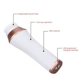 Facial Massager Electric Facial Cleaning Brush Vibrating Massage 3 Gears Waterproof Skin Care Exfoliating Brush White