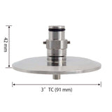 3"Tri Clamp to Pin Lock Post Gas Liquid Post SS304 Sanitary Brewer Fitting 91mm OD ferrule