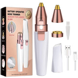Portable 2 IN 1 Electric Epilator Eyebrow Trimmer Female Body Facial Lipstick Shape Hair Removal Women Painless Razor Shaver