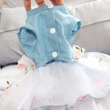Dog Denim Dress Jeans Skirt Summer Dog Clothes Cat Puppy Clothing Tutu Princess Costume Apparel Poodle Bichon Schnauzer Clothing