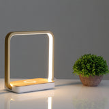 LED Desk Lamp Fast Wireless Charger Adjustable Angle Charging Table Bedside Night Light Phone Charger US Plug