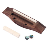 Ukulele Rosewood Bridge Set Bone &amp; Saddle Nut Shell Dot for 4 String Guitar Parts Stringed Instruments Accessories