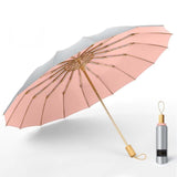 Strong Wind Resistant 3Folding 16K Manual Umbrella Men Parasol Women Rain Large Umbrellas Super Sun Protection And UV