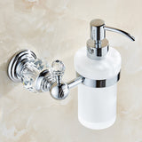 Modern Clear Crystal Bathroom Accessories Sets Silver Polished Chrome Bathroom Products Solid Brass Bathroom Hardware Sets jk6