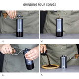 Hand-Cranked Bean Grinder Coffee Bean Grinder Stainless Steel Core Double-Shaft Grinder Household Portable Manual