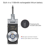 Stax Guitar Wireless System Transmitter Receiver 2.4GHZ Built-in Rechargeable Wireless Guitar System for Electric Guita