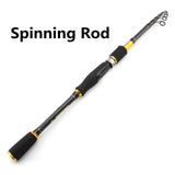 1.8M-2.7M Carbon Fiber Lure Spinning Rod telescopic Travel fishing pole M power 7-28g lure Weight 12-25lb line weigh